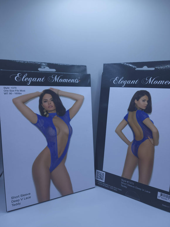 SHORTSLEEVE V-LACE TEDDY